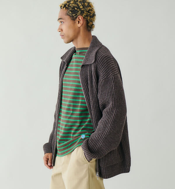  「RYE TENDER | 〈別注〉フルジップ ニットブルゾン MEN」|ニット・セーター|