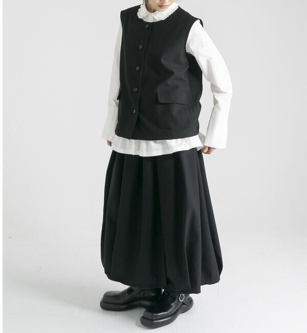  「eunoia | ウール ロングスカート WOMEN」|スカート|