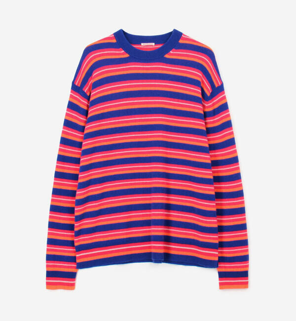  「RYE TENDER | 〈別注〉マルチボーダー 長袖 クルーネックニット MEN」|ニット・セーター|C