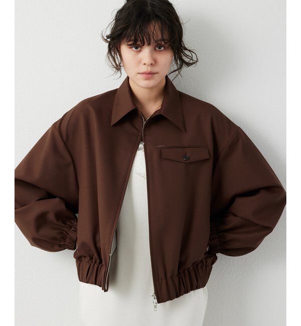  「平織りジップブルゾン」|ブルゾン・スタジャン|