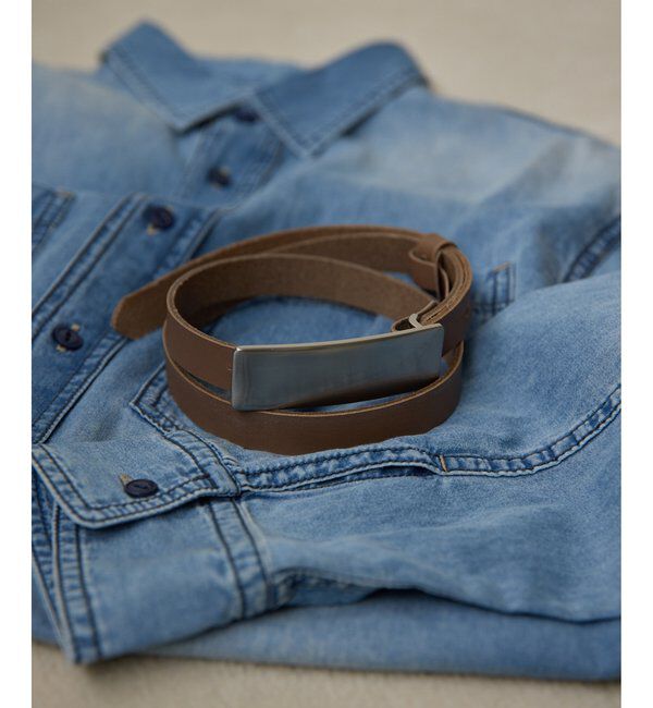 THE PAUSE「＜WEB限定＞【THE PAUSE】プレートバックルベルト」|ベルト|トープ