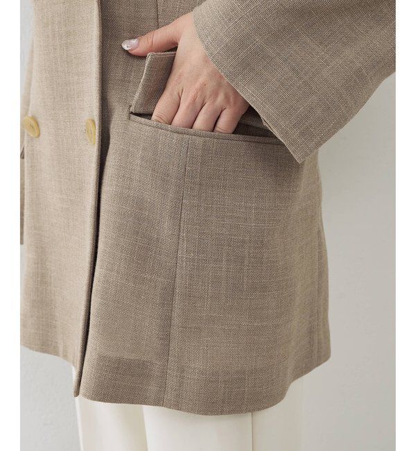  「リネンライクダブルテーラードジャケット」|テーラードジャケット|