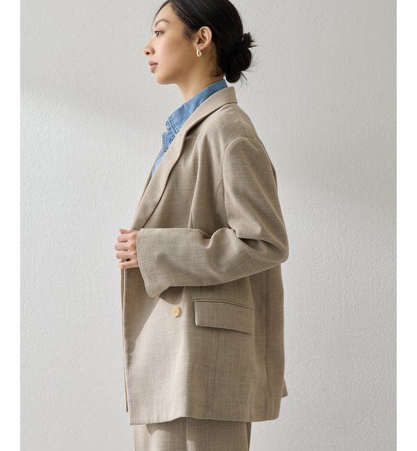  「リネンライクダブルテーラードジャケット」|テーラードジャケット|