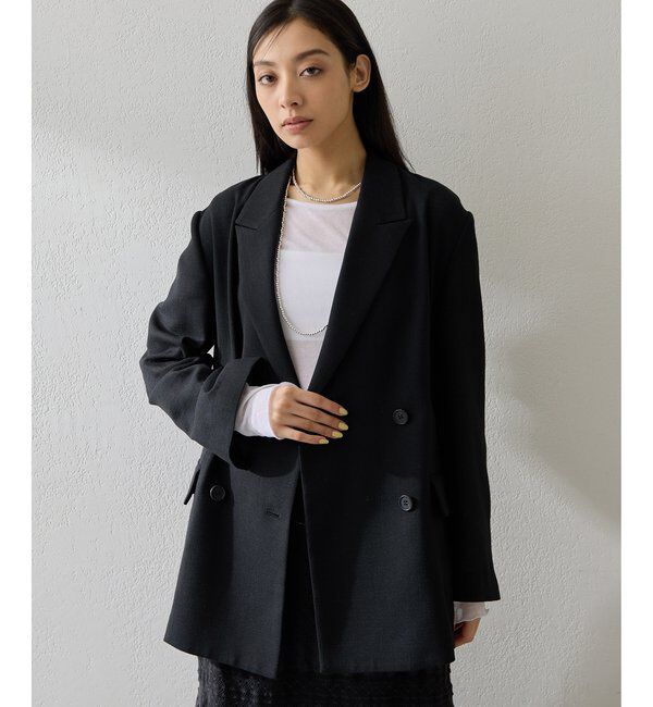 「リネンライクダブルテーラードジャケット」|テーラードジャケット|