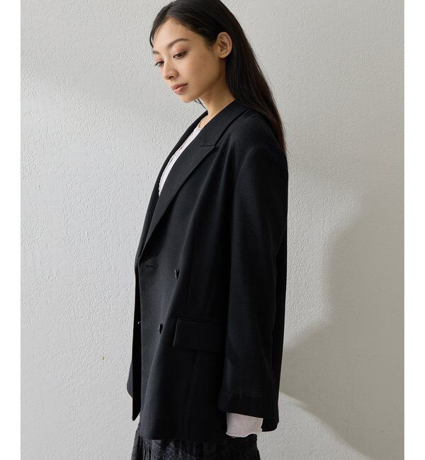  「リネンライクダブルテーラードジャケット」|テーラードジャケット|