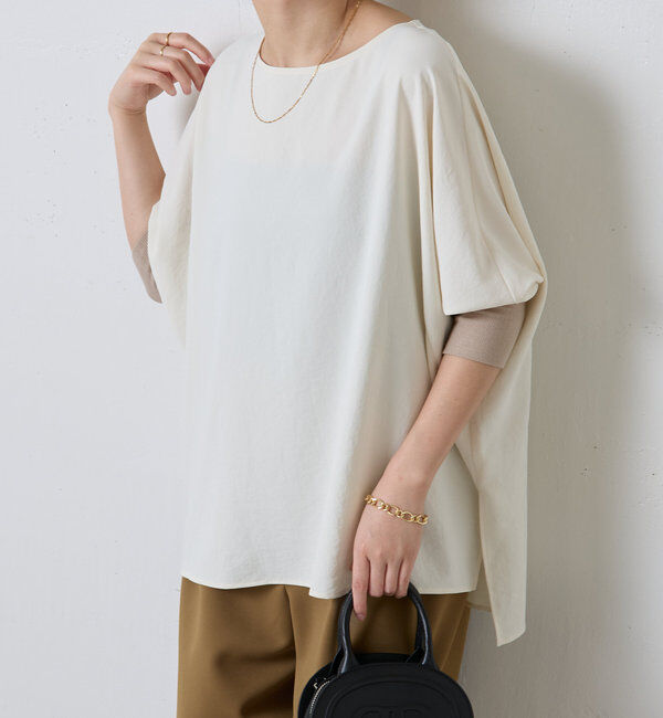  「【新色登場/高機能/シーズンレス】ジャージ袖リブブラウス」|シャツ・ブラウス|