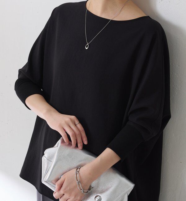  「【新色登場/高機能/シーズンレス】ジャージ袖リブブラウス」|シャツ・ブラウス|ブラック