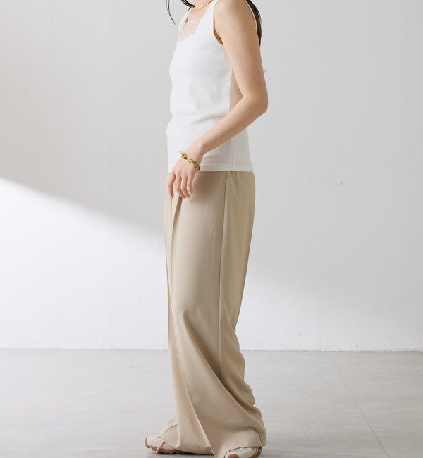  「 シアー切り替えスクエアタンクトップ」|Tシャツ・カットソー|