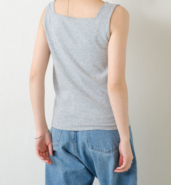  「 シアー切り替えスクエアタンクトップ」|Tシャツ・カットソー|