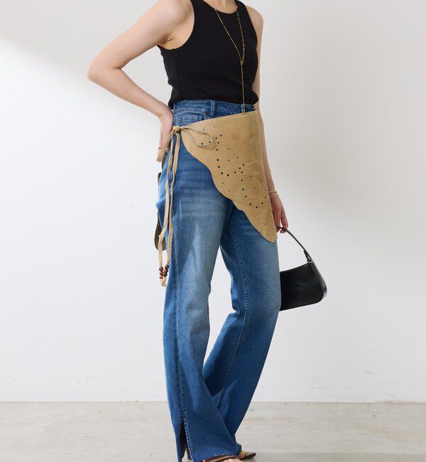  「Q.anos パンチングレザーラップスカート」|その他|