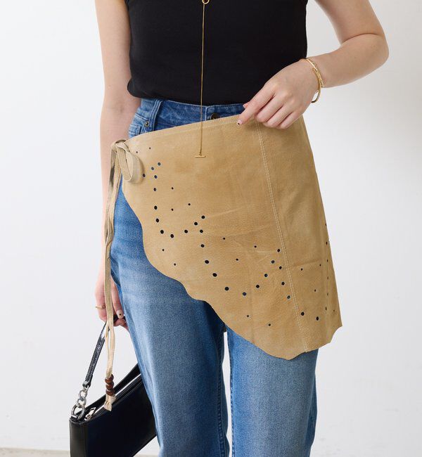  「Q.anos パンチングレザーラップスカート」|その他|