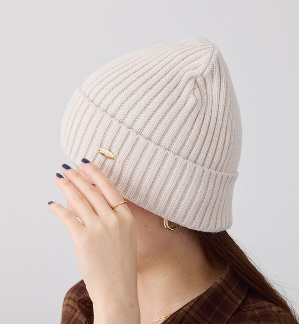  「【PAPILLONNER/パピヨネ】リブニット帽」|ハット|アイボリー