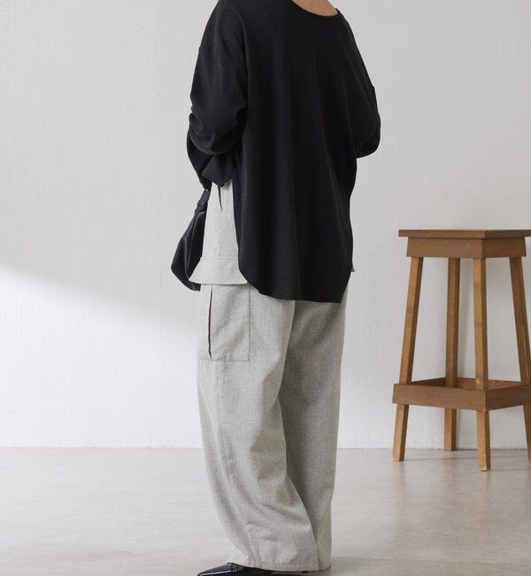  「Qanos 襟付きフリルロンT」|Tシャツ・カットソー|