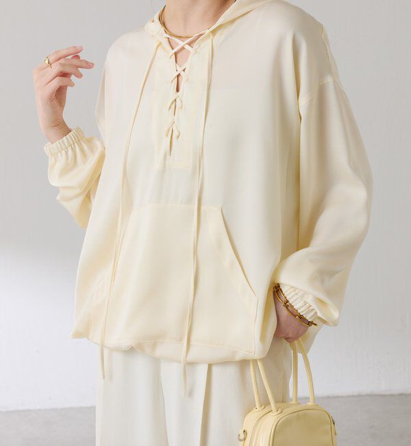  「レースアップアノラック」|シャツ・ブラウス|オフホワイト