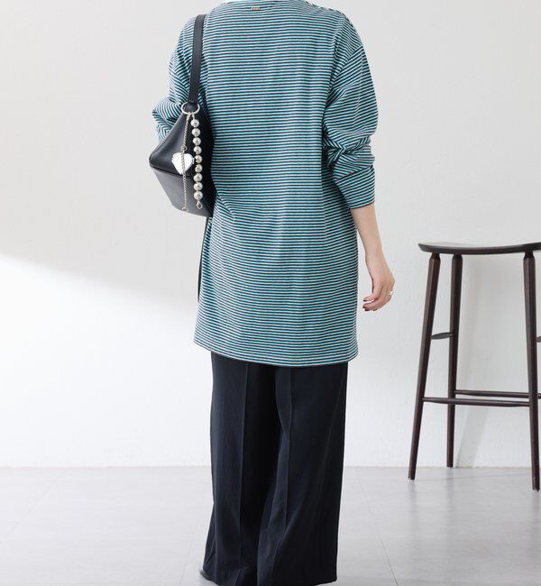  「【大人のラガーシャツ】ポロボーダーチュニック」|Tシャツ・カットソー|