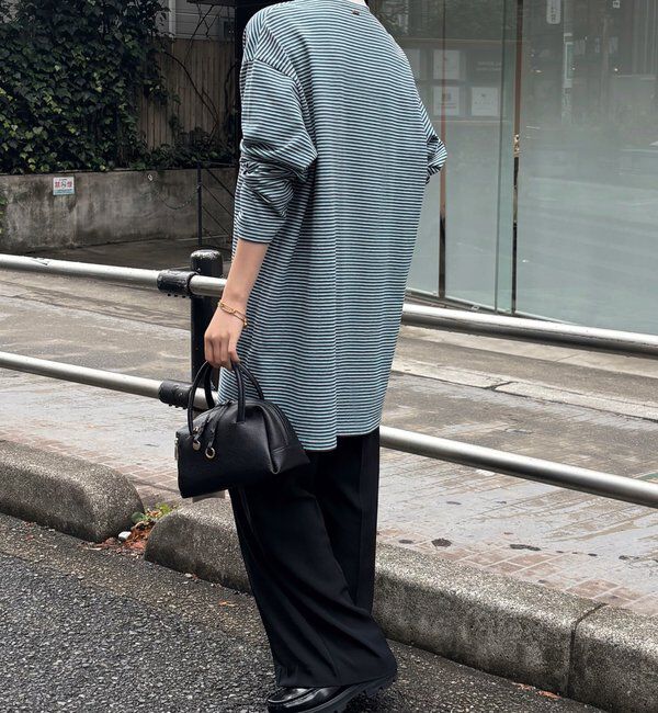  「【大人のラガーシャツ】ポロボーダーチュニック」|Tシャツ・カットソー|