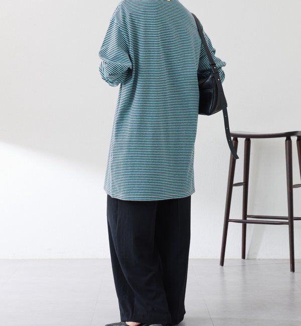  「【大人のラガーシャツ】ポロボーダーチュニック」|Tシャツ・カットソー|