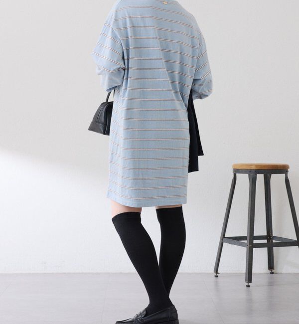  「【大人のラガーシャツ】ポロボーダーチュニック」|Tシャツ・カットソー|