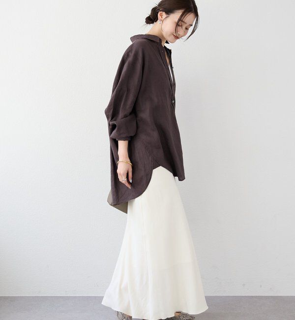  「予約【名品/サイズ展開あり】リネンワイドシャツ」|シャツ・ブラウス|