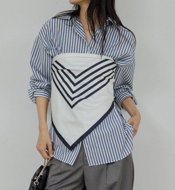  「【MANAKAコラボ】スカーフセットシャツ」|シャツ・ブラウス|