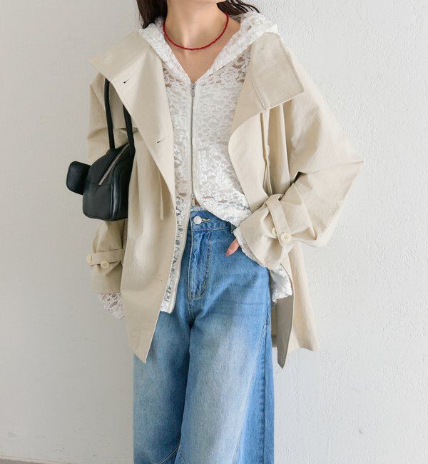  「スタンドカラーミドルトレンチ」|トレンチコート|