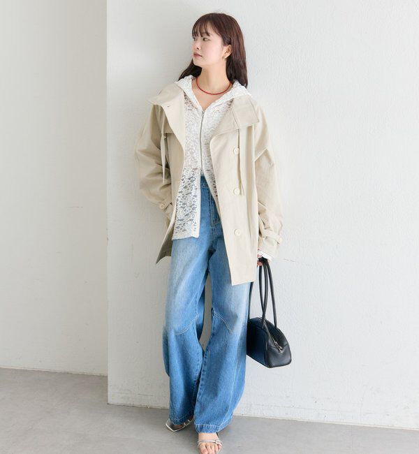  「スタンドカラーミドルトレンチ」|トレンチコート|