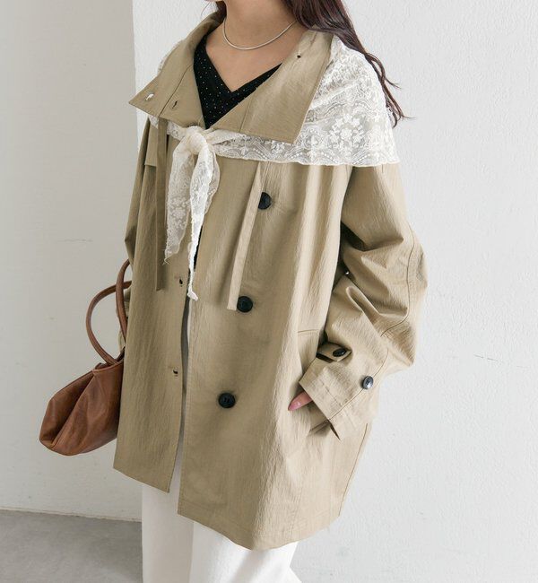  「スタンドカラーミドルトレンチ」|トレンチコート|