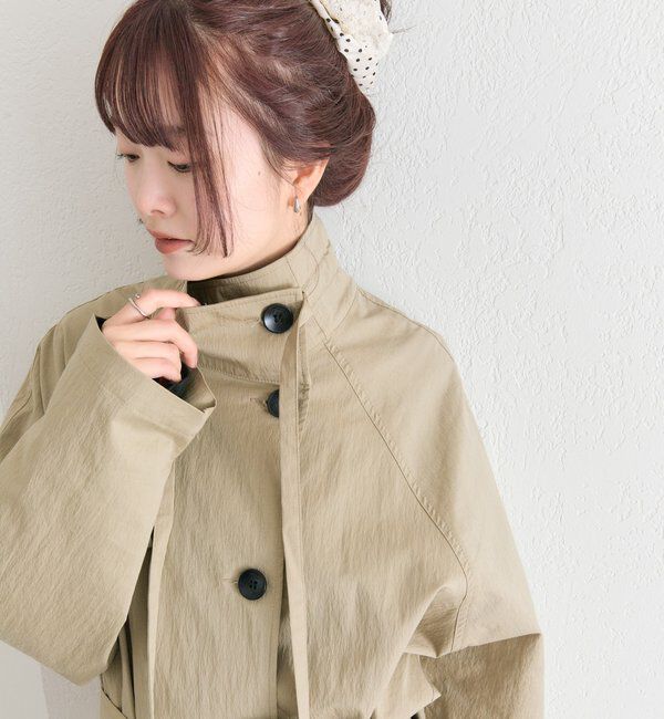  「スタンドカラーミドルトレンチ」|トレンチコート|