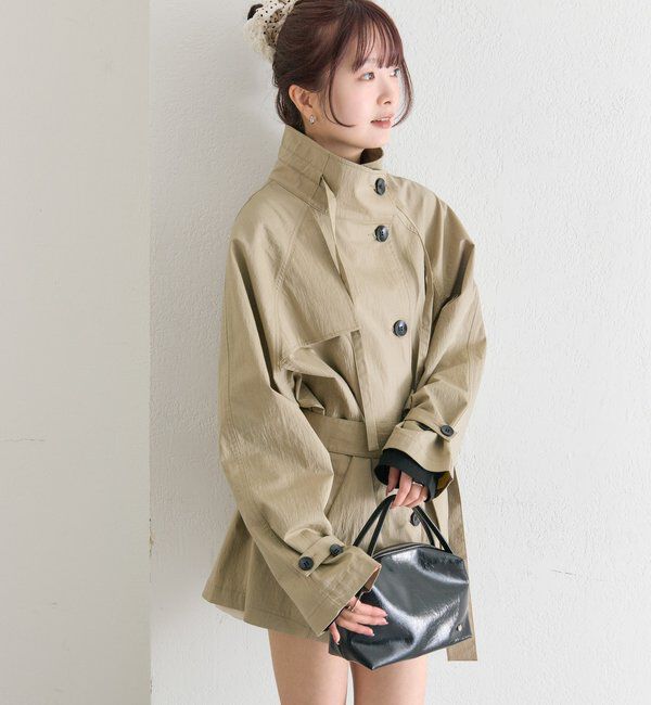  「スタンドカラーミドルトレンチ」|トレンチコート|
