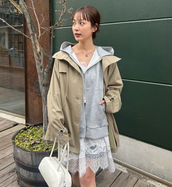  「スタンドカラーミドルトレンチ」|トレンチコート|