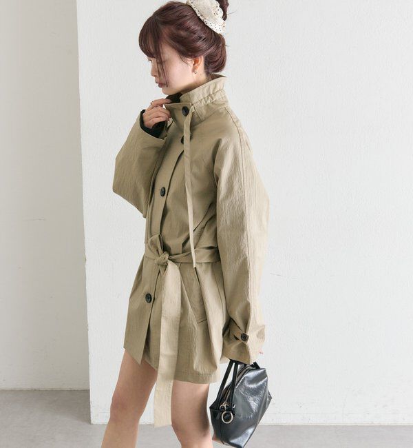  「スタンドカラーミドルトレンチ」|トレンチコート|