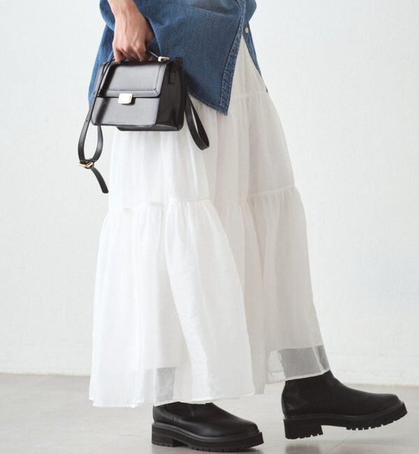  「オーガンジーティアードスカート」|スカート|