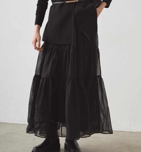  「オーガンジーティアードスカート」|スカート|