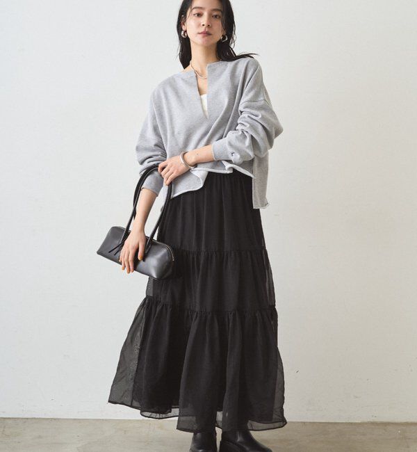  「オーガンジーティアードスカート」|スカート|