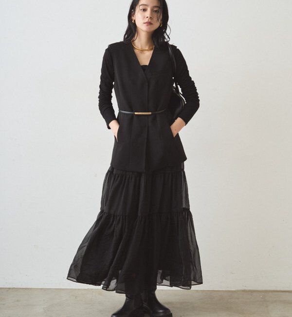  「オーガンジーティアードスカート」|スカート|