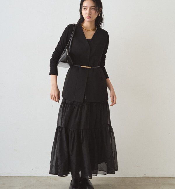  「オーガンジーティアードスカート」|スカート|