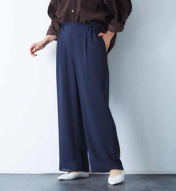 Rouge vif「カルゼギャザーパンツ」|その他|ネイビー