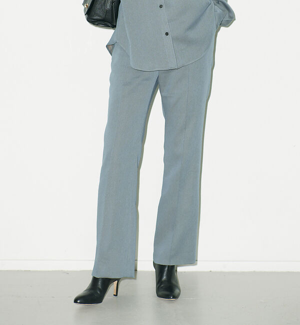 Rouge vif「【東原妙子さんコラボ】ツイルソフトフレアパンツ」|その他|ブルーグレー