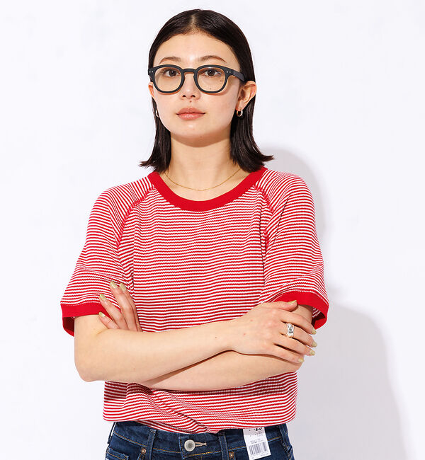 Rouge vif「【FRUIT OF THE LOOM】ボーダーTシャツ / ワッフル / 半袖」|Tシャツ・カットソー|