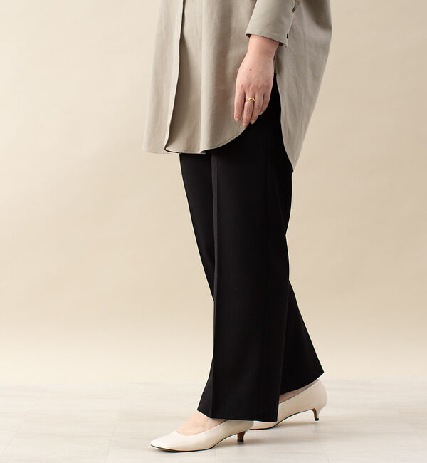 qualite「ブライトサージストレートパンツ(通常丈)」|その他|ブラック