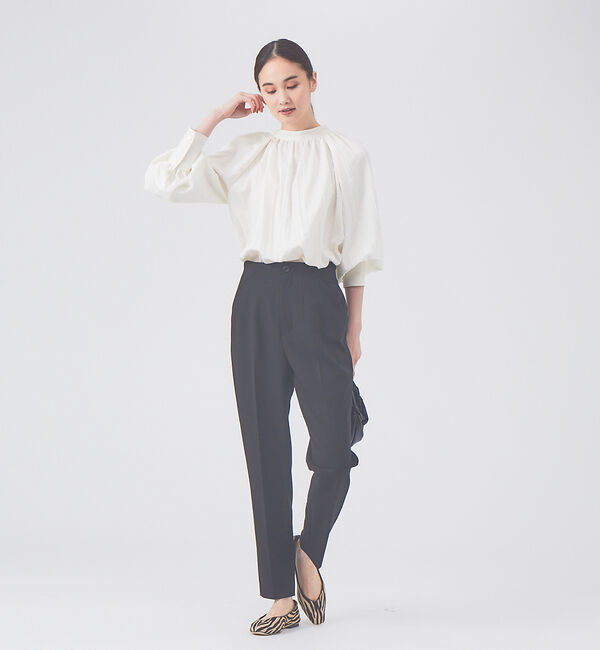 qualite「【新色登場】【セットアップ対応】ダブルクロスハイウエストテーパードパンツ」|その他|