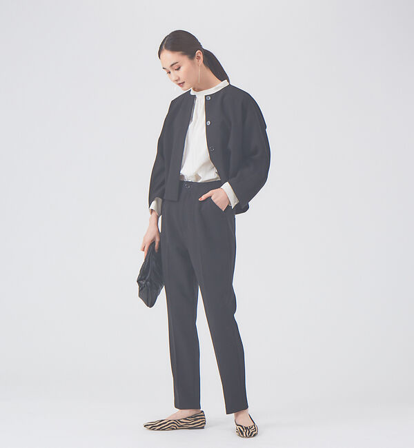 qualite「【新色登場】【セットアップ対応】ダブルクロスハイウエストテーパードパンツ」|その他|