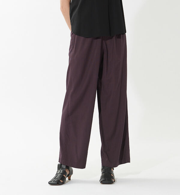 qualite「《セットアップ対応》ブライトリネンパンツ」|その他|ダークブラウン