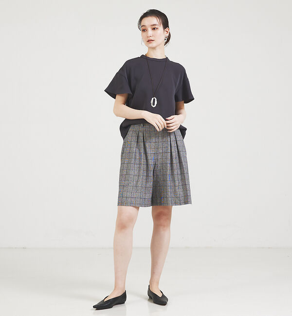qualite「【セットアップ対応】リネングレンチェックショートパンツ」|その他|