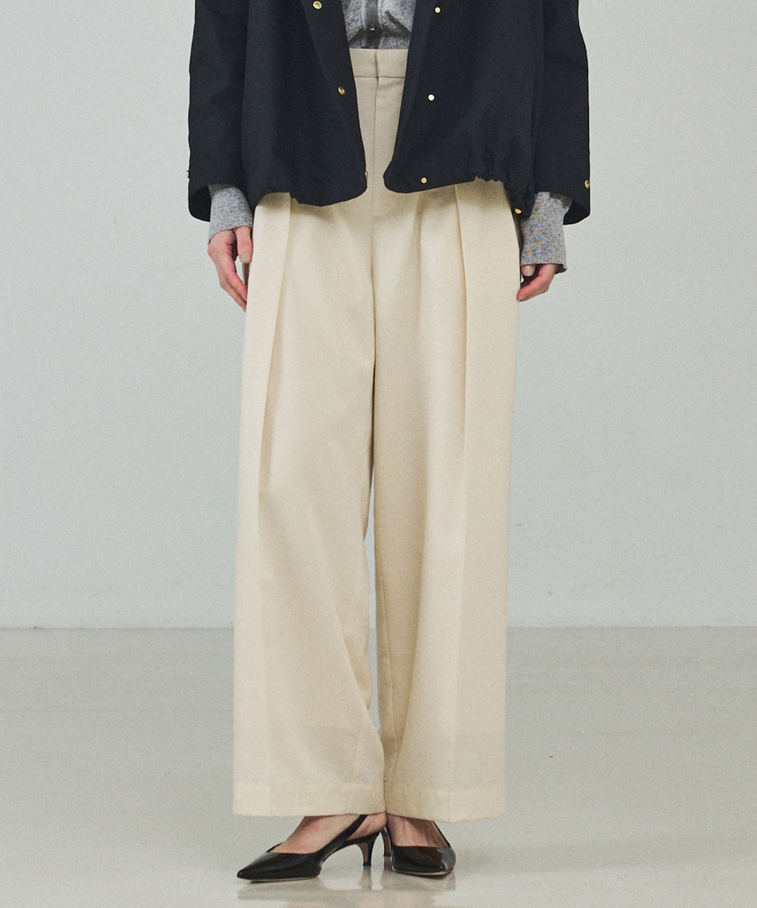 qualite「【セットアップ対応】テンセルハイツイストワイドパンツ【予約】」|その他|アイボリー