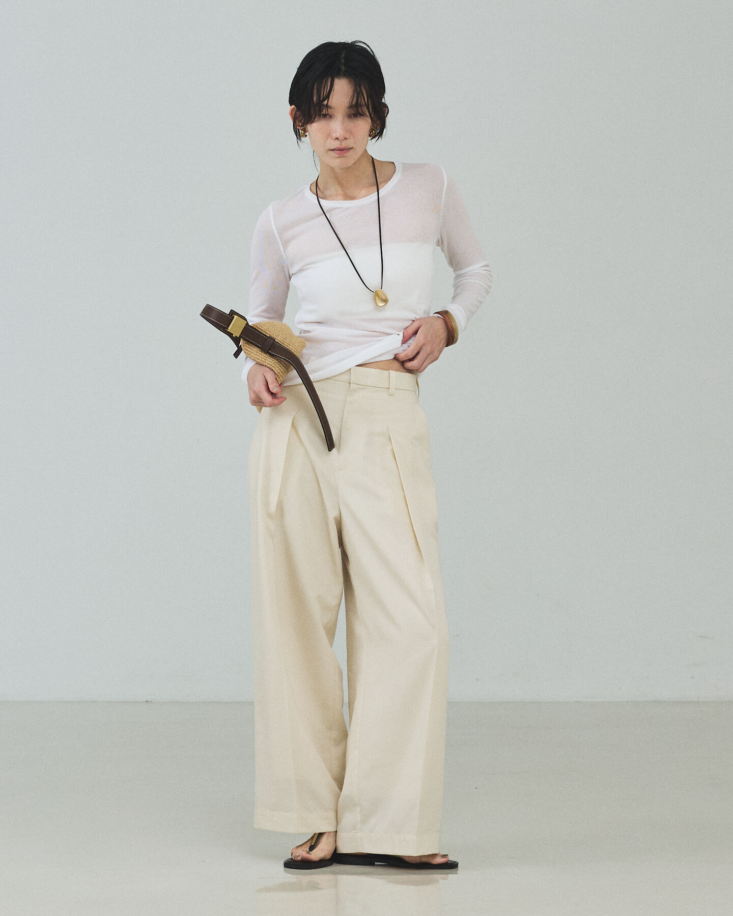 qualite「【セットアップ対応】テンセルハイツイストワイドパンツ【予約】」|その他|