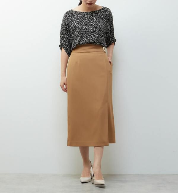 TIARA「モノトーンリーフプリントドルマンブラウス」|シャツ・ブラウス|