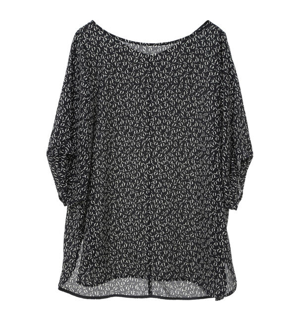 TIARA「モノトーンリーフプリントドルマンブラウス」|シャツ・ブラウス|