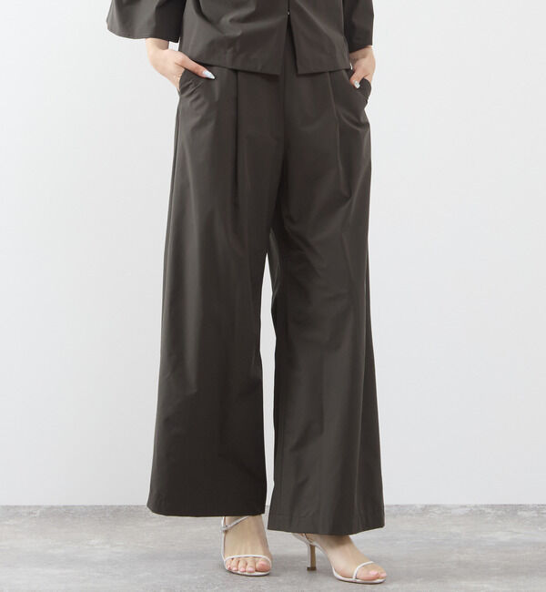 TIARA「《定番》タックワイドストレートパンツ（セットアップ可）」|その他|チャコールグレー