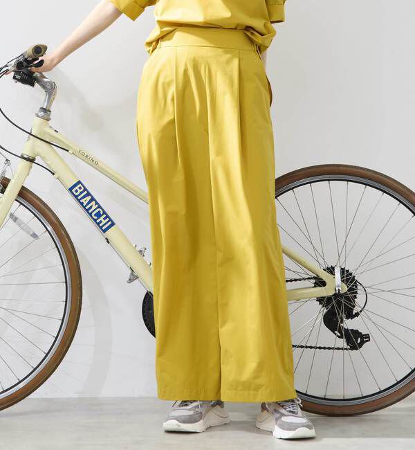 TIARA「《定番》タックワイドストレートパンツ（セットアップ可）」|その他|マスタード